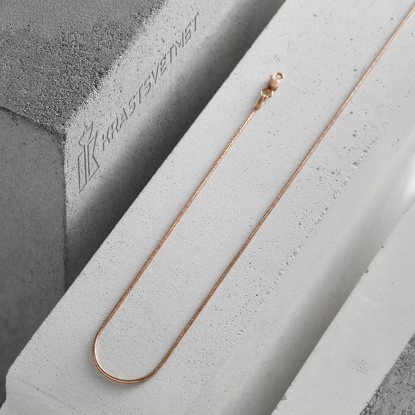 Цепь из красного золота 585, плетение «Снейк»